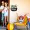 Hello Summer Sign Wood Door Hanger Rustic Watermelon Plaque Porch Decor Wooden Round Hello Summer Sign